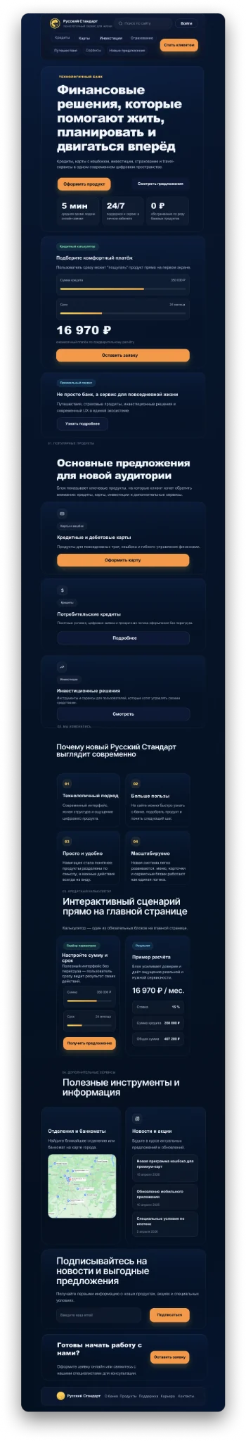 Русский Стандарт — вертикальная планшетная версия интерфейса